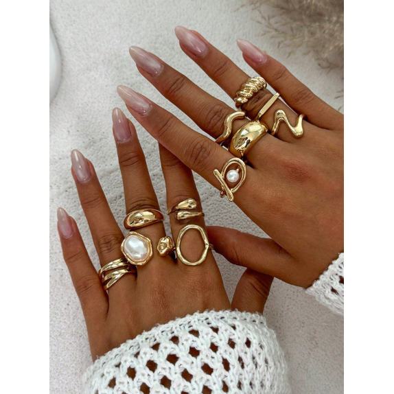 11pcs/Set Punk Style Rings Set