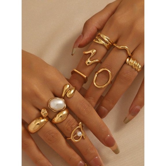11pcs/Set Punk Style Rings Set