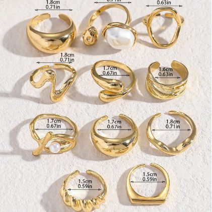 11pcs/Set Punk Style Rings Set